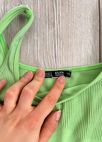 Yeşil neon Crop Top - Görsel 2