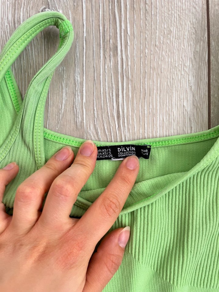 Yeşil neon Crop Top - Görsel 2