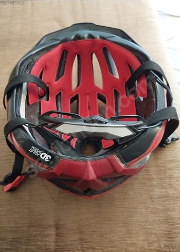 Kırmızı Baskılı Biker bisiklet Kaskı - Görsel 7