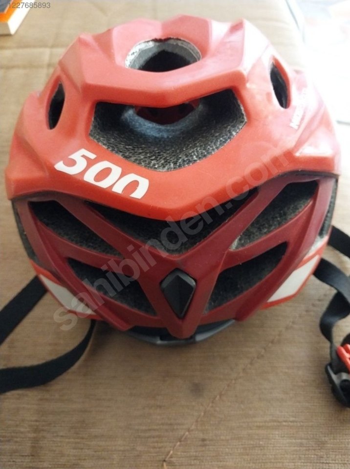 Kırmızı Baskılı Biker bisiklet Kaskı - Görsel 3