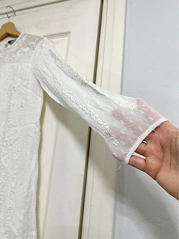 s Beden beyaz Renk Zara Nakışlı Elbise
