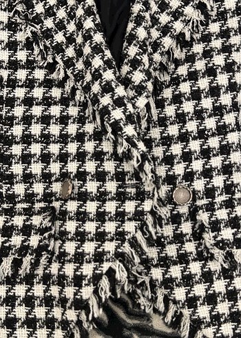 AdL Kadın Ekoseli Düğmeli Tüvit Ceket - Görsel 2