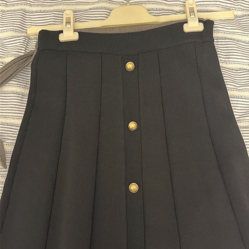 Beymen Club Uzun Siyah Düğmeli Kadın Etek - Görsel 3