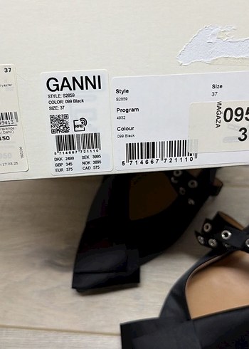 Ganni Tokalı Siyah Kadın Ayakkabı - Görsel 6