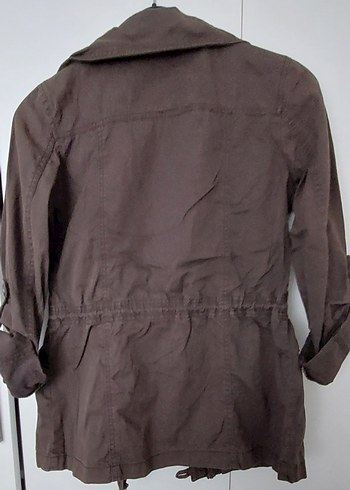 Düğmeli, Midi Boy, Bol Kesim haki Kadın Ceket - Görsel 2