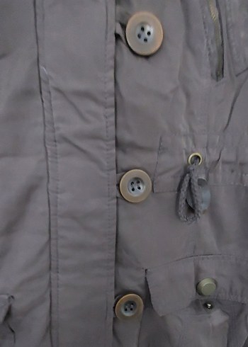 Düğmeli Haki Kadın Midi Ceket - Görsel 2