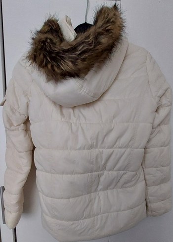 Kadın Ekru Fermuarlı Kış Montu - Görsel 2