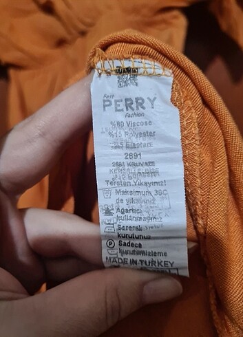 m Beden turuncu Renk Perry elbise