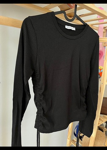 Kadın Siyah Uzun Kollu Basic Bluz - Görsel 2