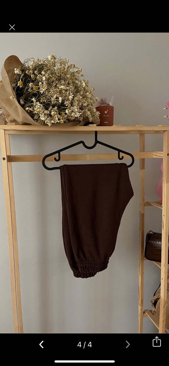 Kadın Kahverengi Süet Salaş Midi Eşofman - Görsel 4