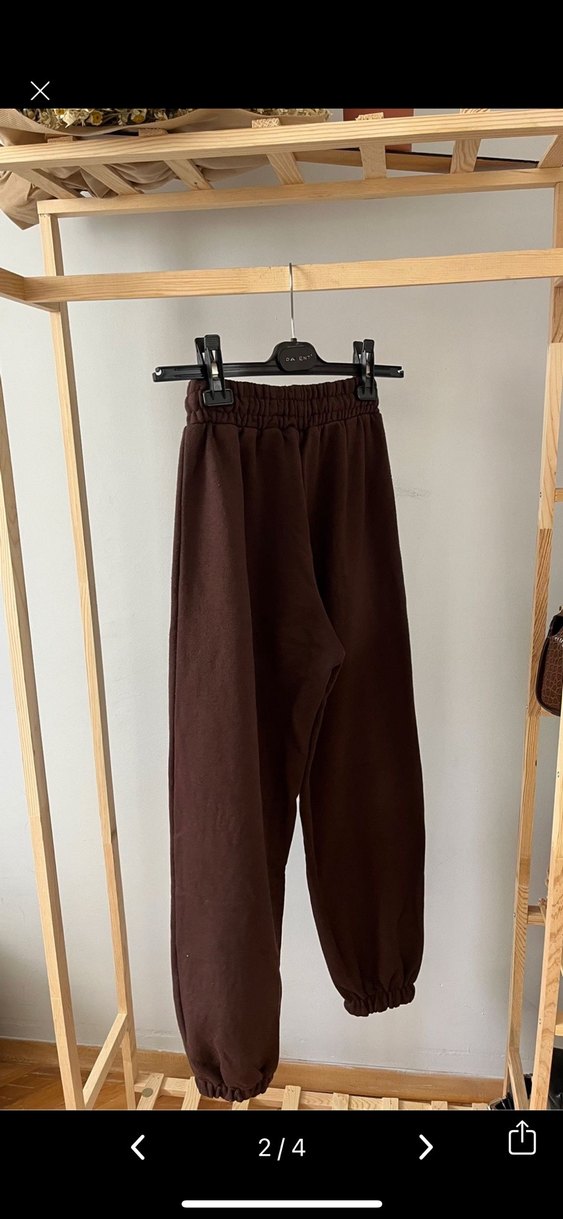 Kadın Kahverengi Süet Salaş Midi Eşofman - Görsel 2