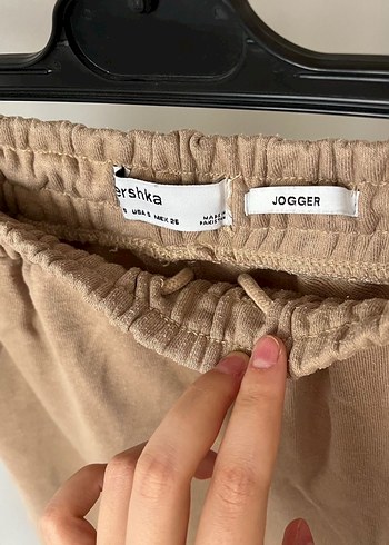 Bej Midi Kadın Keten Sweatpants - Görsel 3