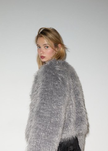 stradi gri suni kürk - Görsel 4