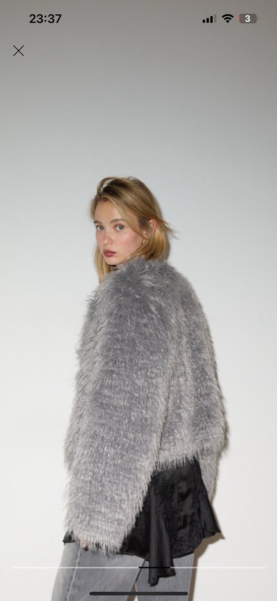 stradi gri suni kürk - Görsel 4