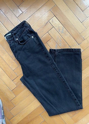 Siyah Kadın Regular Fit Midi Denim Pantolon - Görsel 3