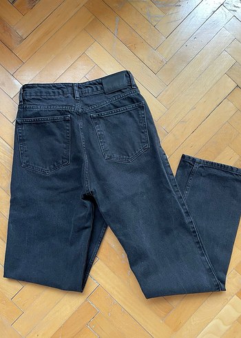 Siyah Kadın Regular Fit Midi Denim Pantolon - Görsel 4