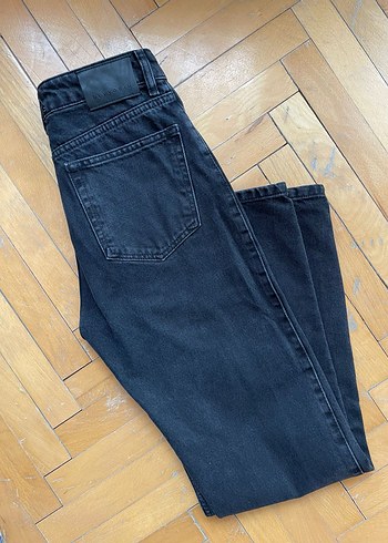 Siyah Kadın Regular Fit Midi Denim Pantolon - Görsel 7