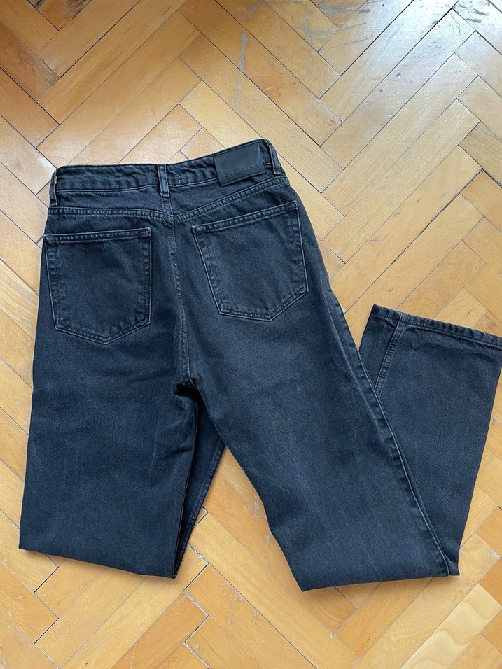 Siyah Kadın Regular Fit Midi Denim Pantolon - Görsel 4