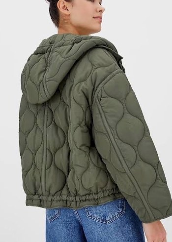 Yeşil Kapüşonlu Düğmeli Kadın Ceket - Görsel 2