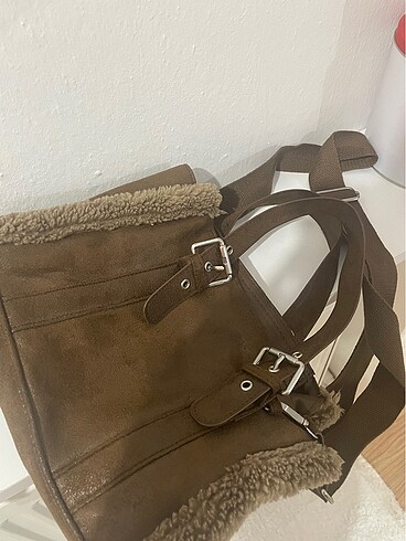 Stradivarius Kürklü Kahverengi Çanta