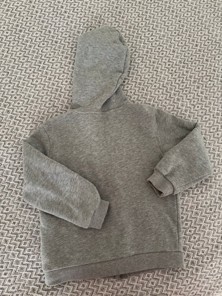 Kız Çocuk Gri Kapüşonlu Sweatshirt - Görsel 4