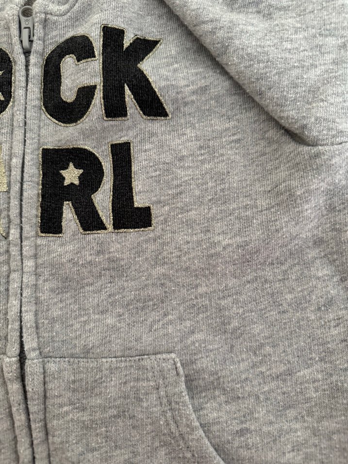 Kız Çocuk Gri Kapüşonlu Sweatshirt - Görsel 5