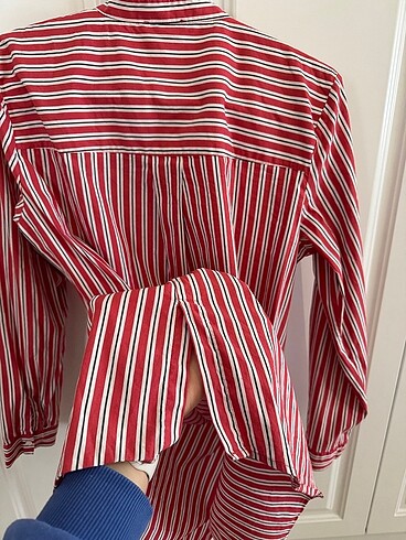 Mavi jeans gömlek tunik - Görsel 5