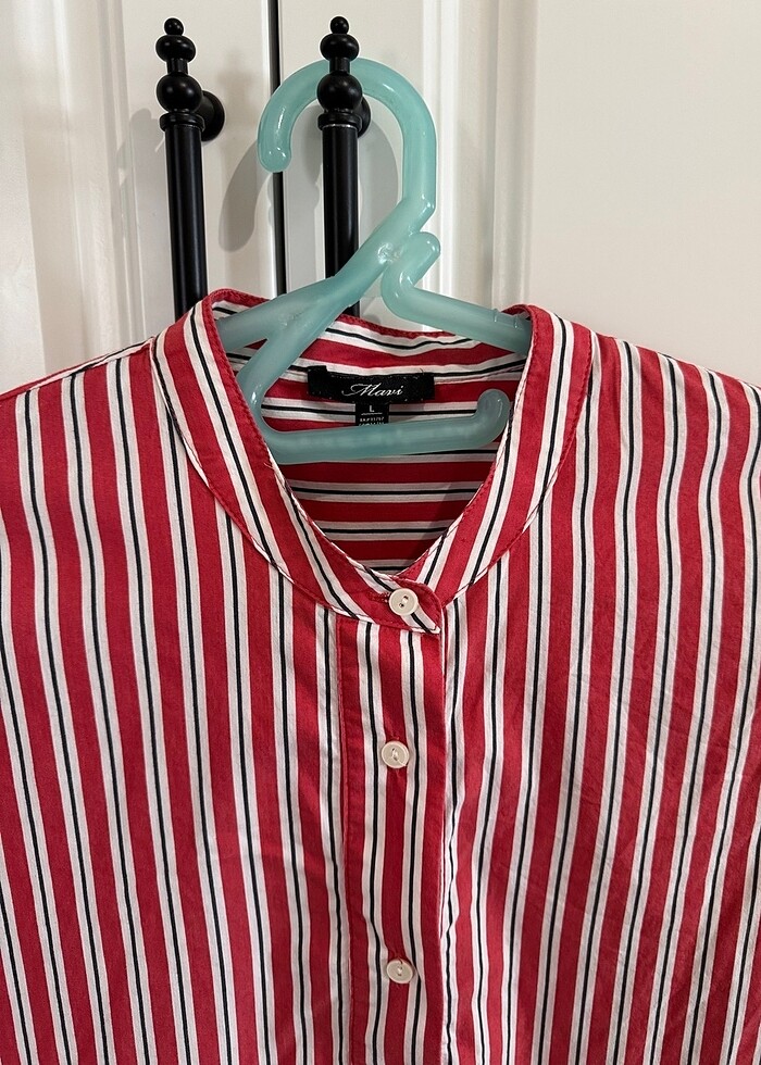 Mavi jeans gömlek tunik - Görsel 2