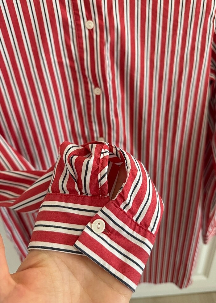 Mavi jeans gömlek tunik - Görsel 3