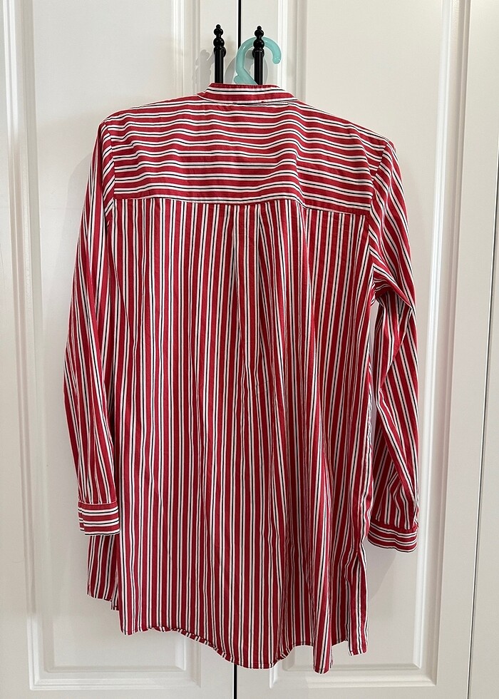 Mavi jeans gömlek tunik - Görsel 4