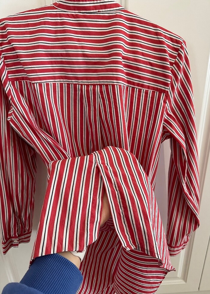 Mavi jeans gömlek tunik - Görsel 5