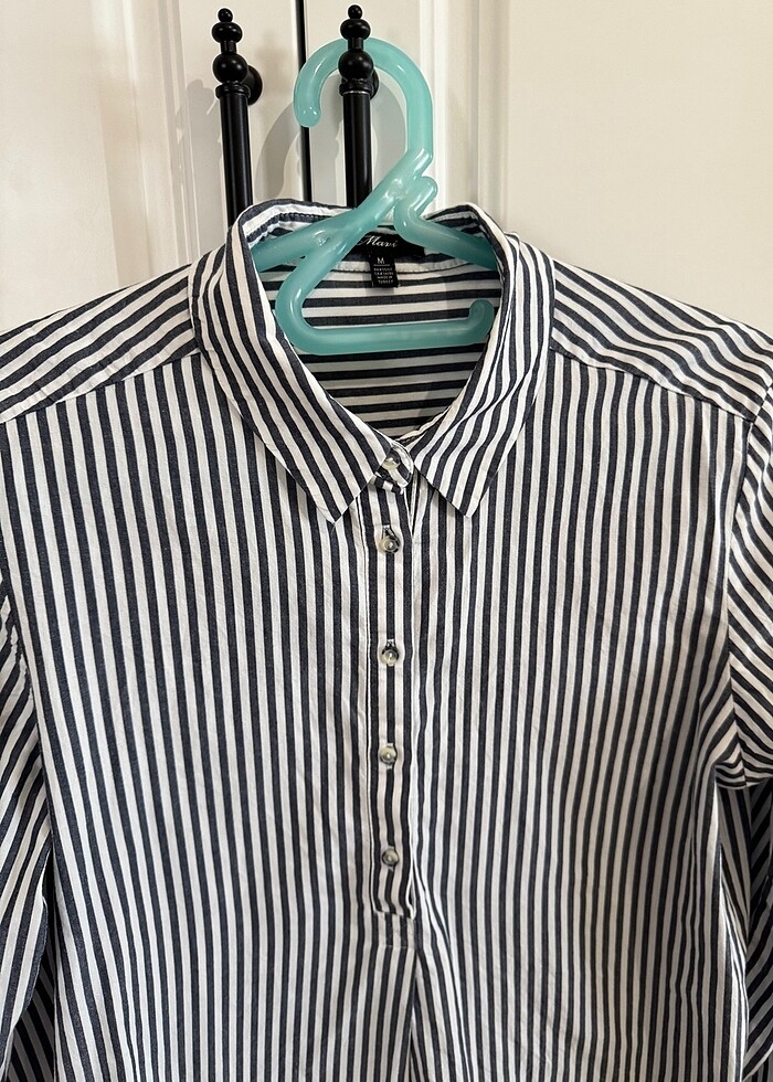 Mavi jeans gömlek tunik - Görsel 3