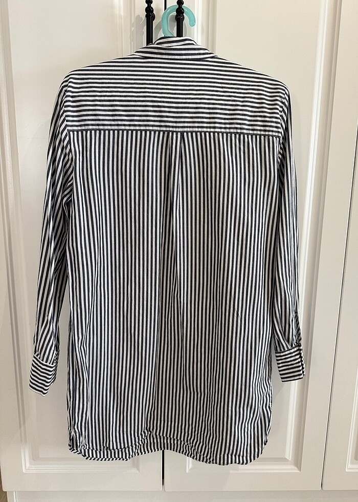 Mavi jeans gömlek tunik - Görsel 4