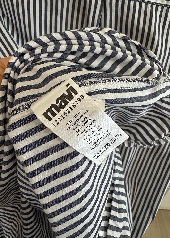 Mavi jeans gömlek tunik - Görsel 5