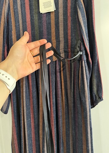 Uzun Kollu, Pilili Bohem Kadın Elbise - Görsel 3