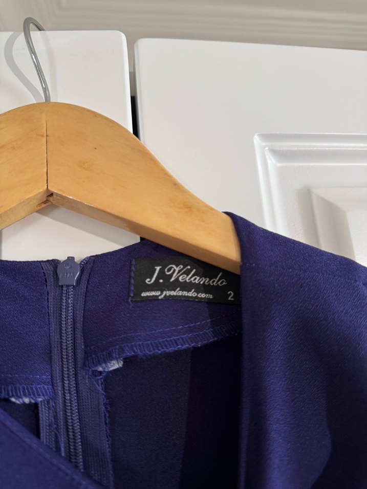 Mor Uzun Kollu Pilili Kadın Elbise - Görsel 4