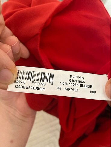 Roman marka kırmızı elbise - Görsel 6