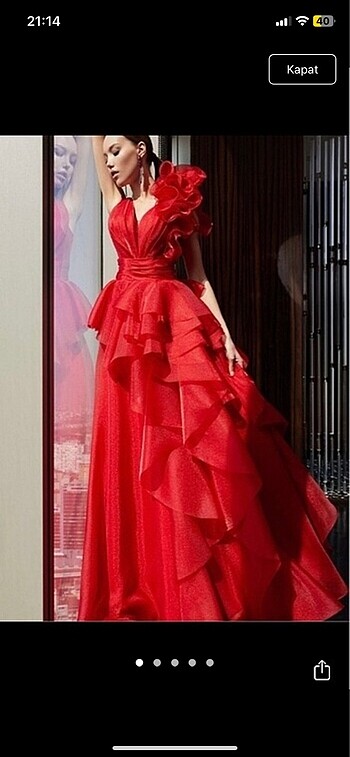 Kırmızı kına elbisesi - Görsel 7