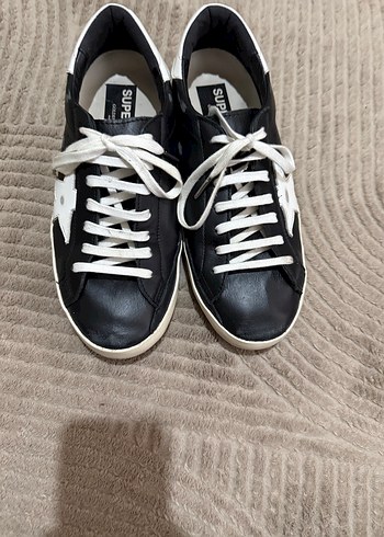 Golden Goose Deluxe Golden Goose Siyah Beyaz Deri Sneaker