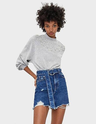m Beden Bershka Denim Etek