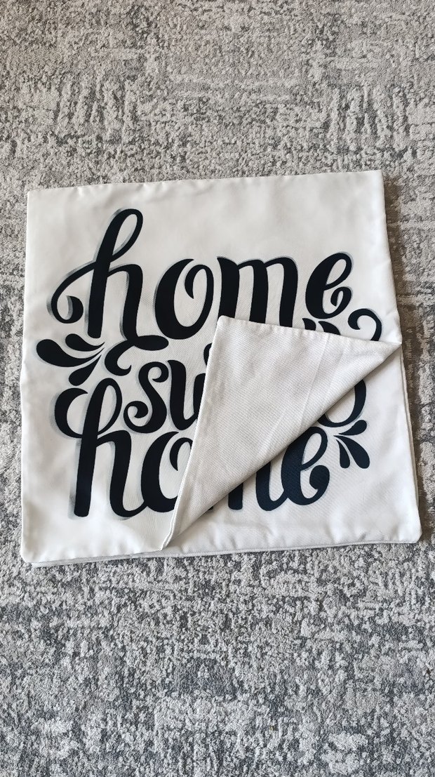 Beyaz siyah dijital Baskılı Dekoratif Kırlent Kılıfı 2li - Görsel 2