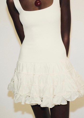 Pamuklu Mini Elbise - Görsel 3