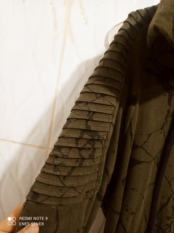 Uzun Kollu Kahverengi Bağlamalı Kapüşonlu Sweatshirt - Görsel 3