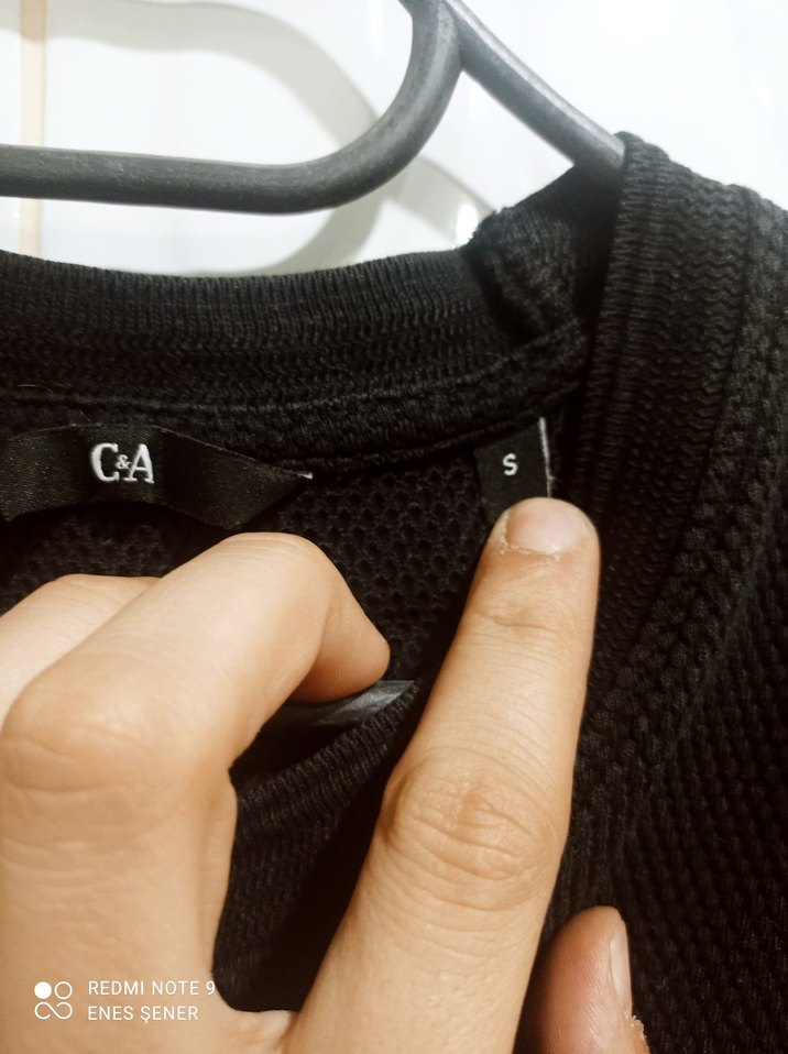 Siyah Kısa Kollu Erkek Keten Tişört - Görsel 2