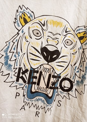 Kenzo Baskılı Erkek Tişört Beyaz Gri - Görsel 2