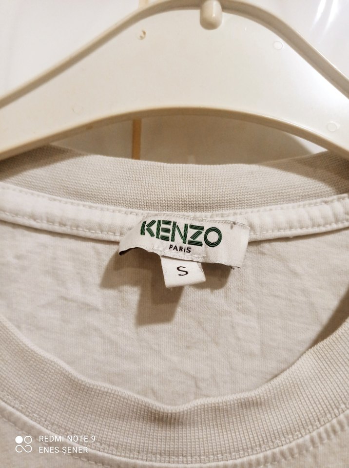 Kenzo Baskılı Erkek Tişört Beyaz Gri - Görsel 3