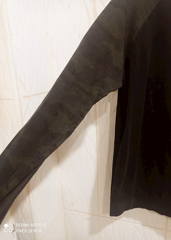 Siyah Süet Erkek Askeri Sweatshirt - Görsel 2