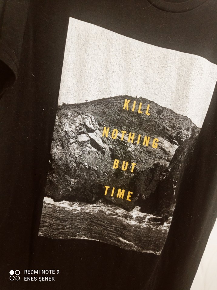 Siyah Baskılı Rock Punk Erkek Tişört - Görsel 2