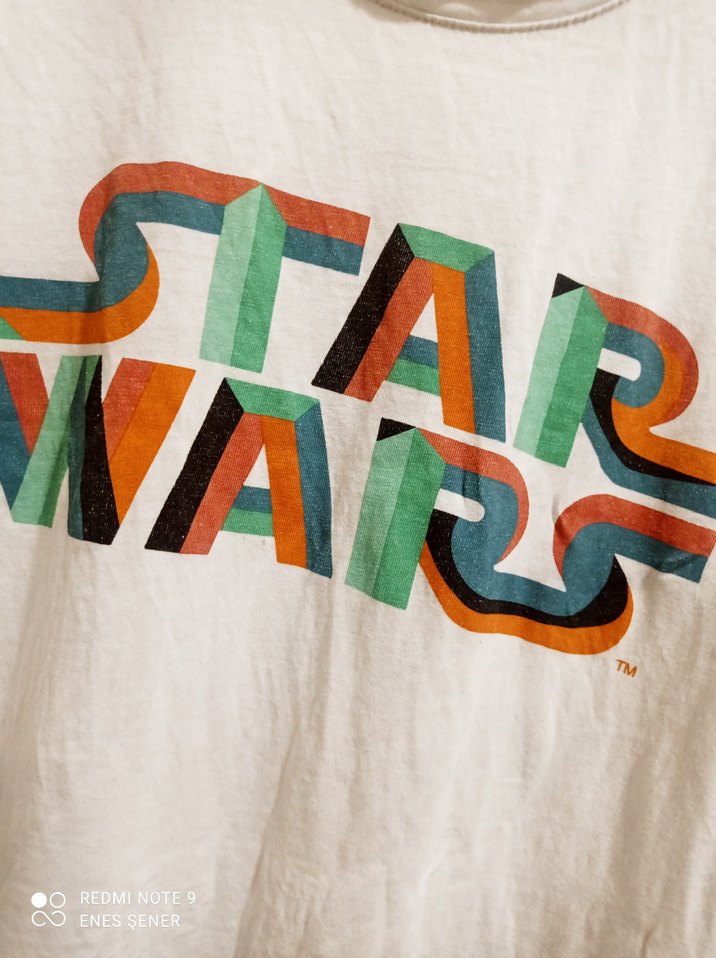 Beyaz Star Wars Baskılı Erkek Tişört - Görsel 2