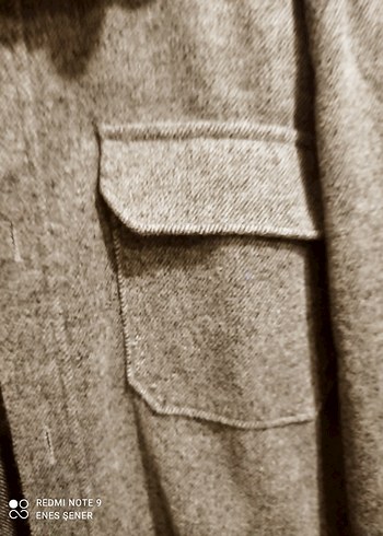 Düğmeli Gri Erkek Boy Yün Ceker - Görsel 5